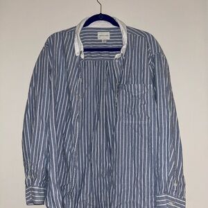 American Eagle Outfitters Blue and White Striped Shirt